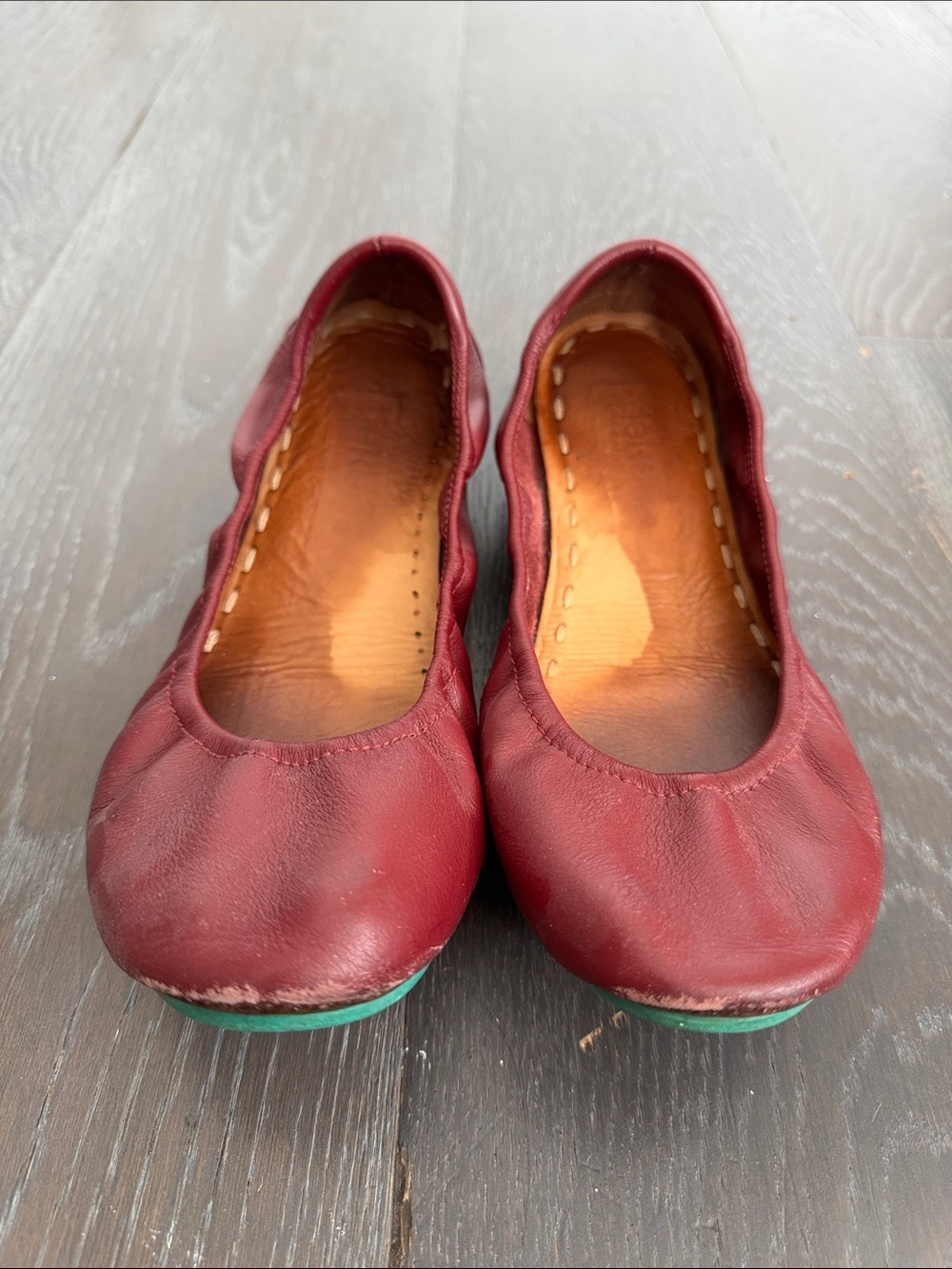 Tieks Burgundy Leather Ballet Flats
